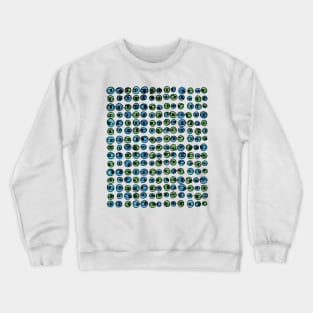 Green Blue Eyes Modern Decorative Abstract Mosaic Dots Pattern Crewneck Sweatshirt